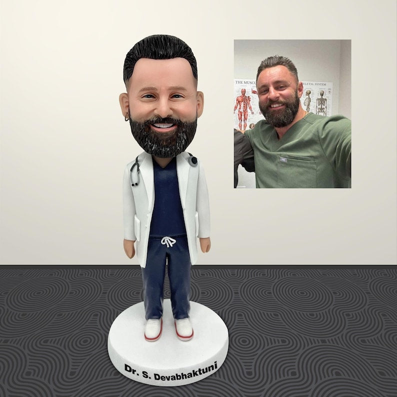 Custom Bobblehead From Photo, Custom Men's Bobblehead, Unique Retirement or Birthday Gifts for Men/dad/husband/boss, Handmade Replica Model