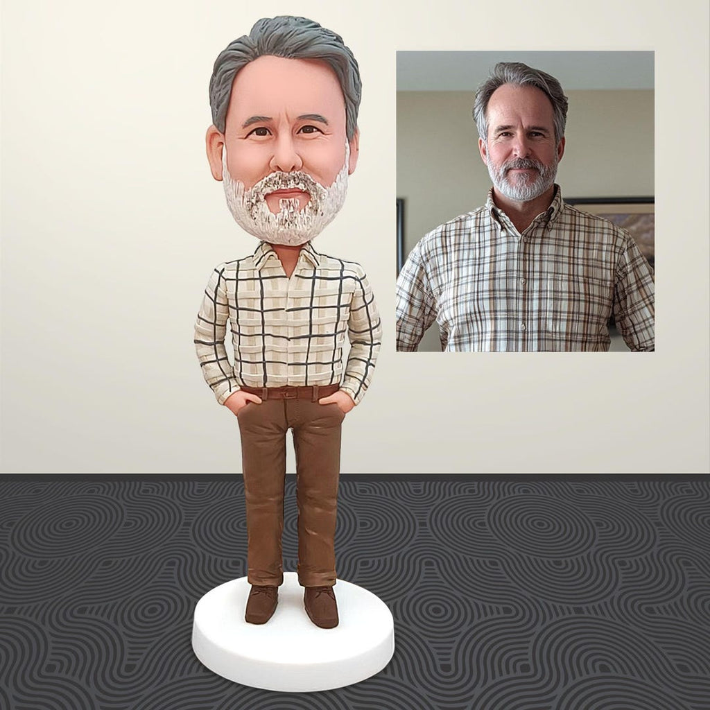 Custom Bobblehead From Photo, Custom Men's Bobblehead, Unique Retirement or Birthday Gifts for Men/dad/husband/boss, Handmade Replica Model