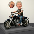 Custom Motorcycle Bobblehead From Photo, Personalized Biker Gift, Rider Figurine With Motorcycle, Unique Gift for Him Dad Husband