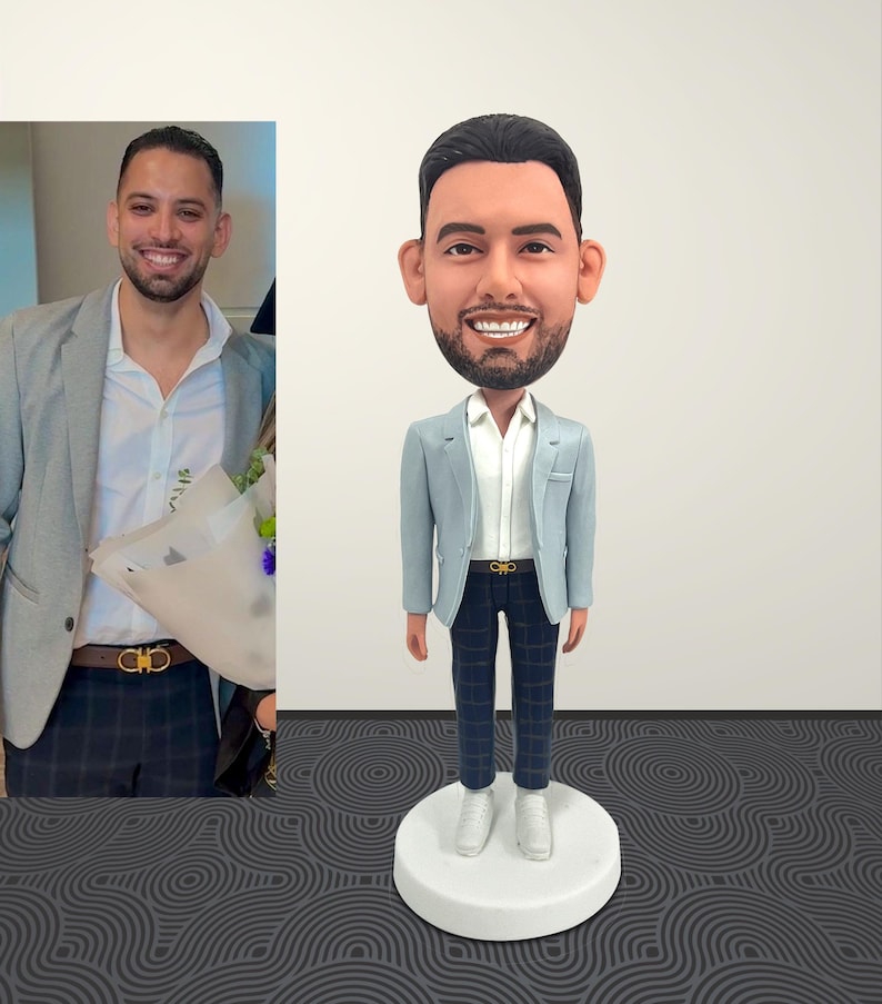Custom Bobblehead From Photo, Custom Men's Bobblehead, Unique Retirement or Birthday Gifts for Men/dad/husband/boss, Handmade Replica Model