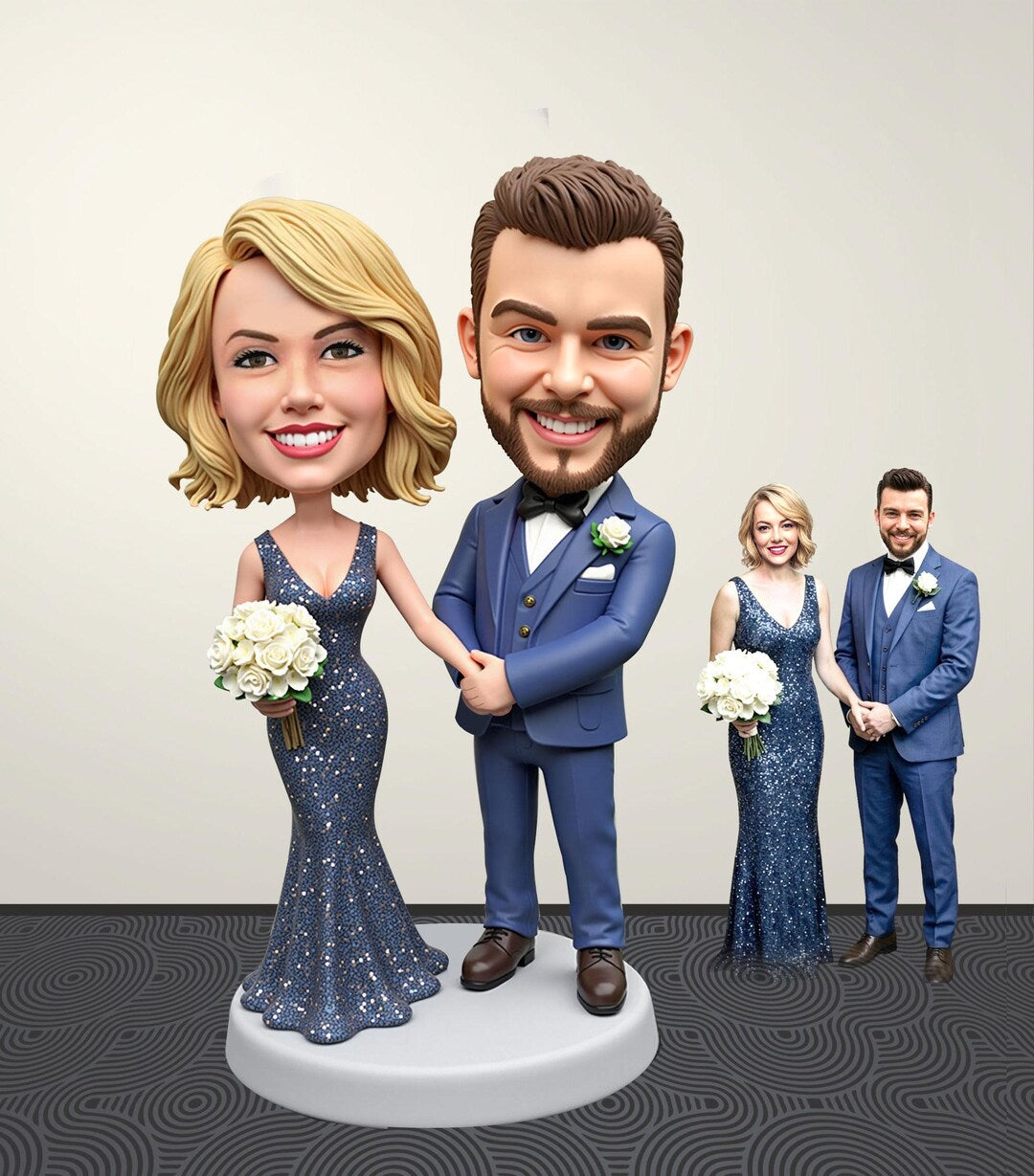 Customized Couple Bobbleheads, Custom Wedding Bobblehead, Wedding Anniversary Gifts, Engagement Gifts, Customized Gifts for Parents